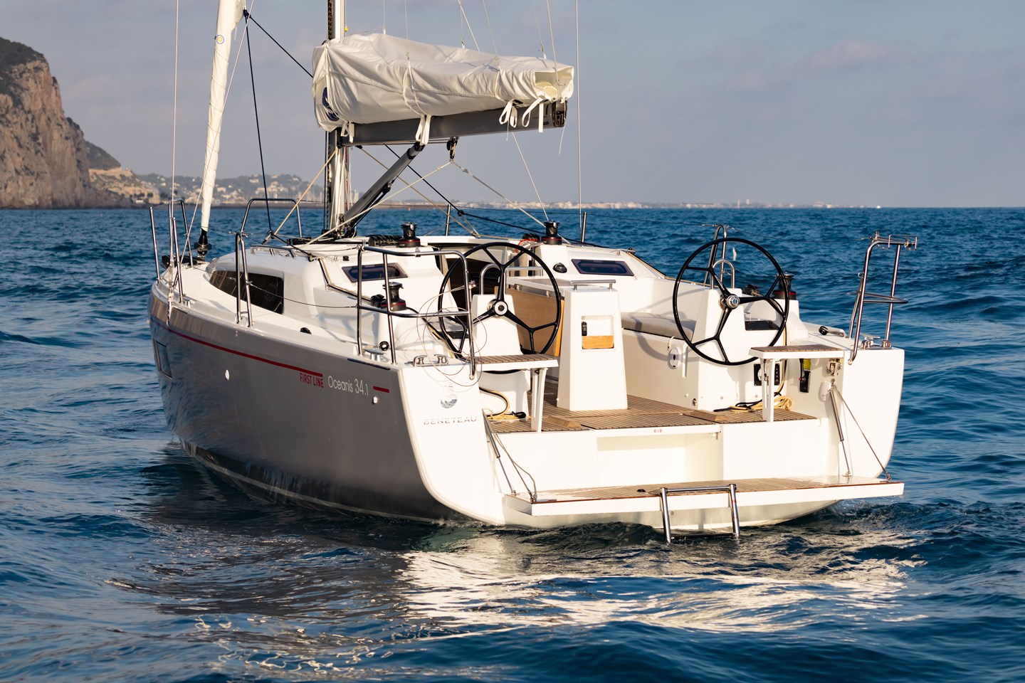 Beneteau Oceanis 34.1 - stern view at anchor.