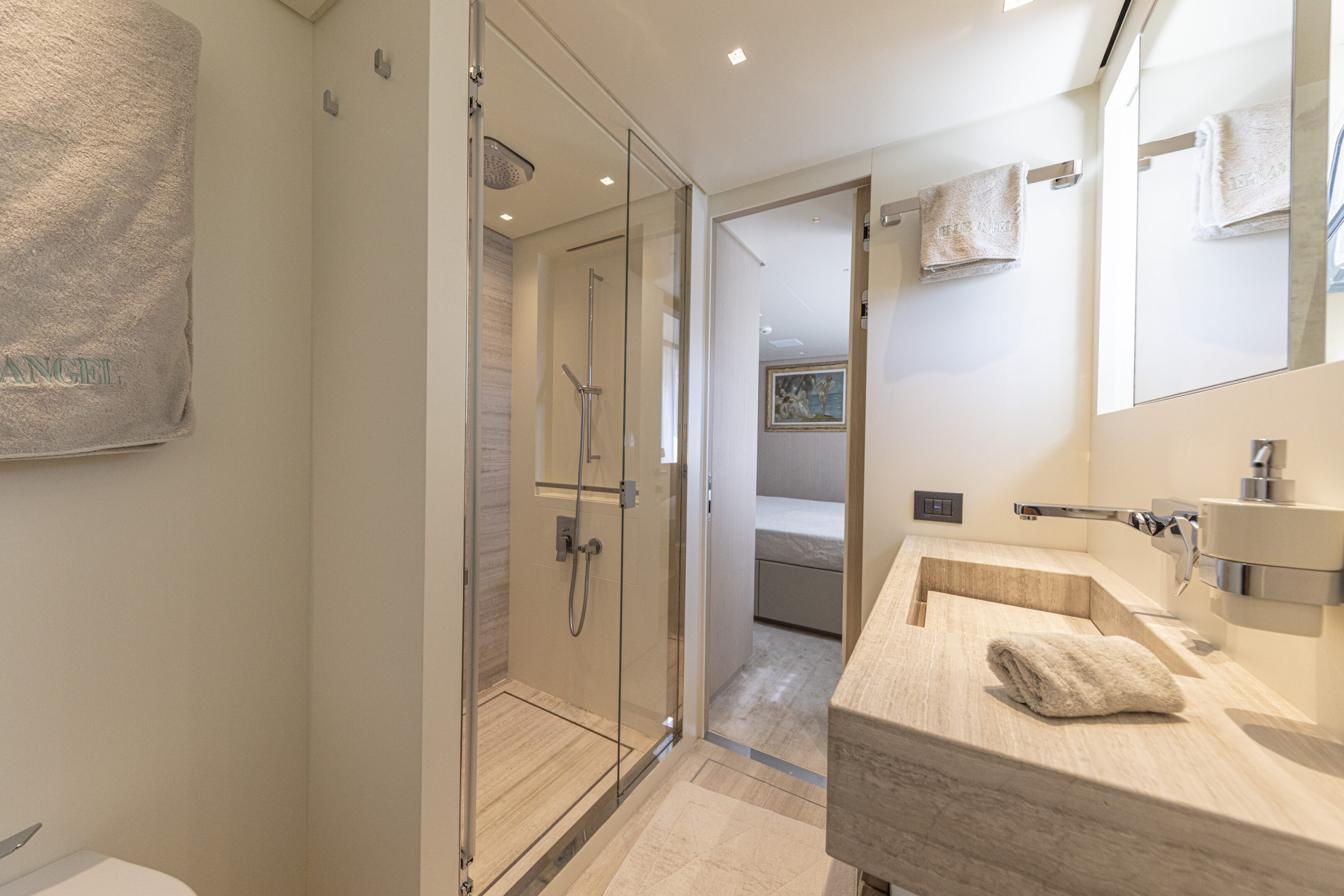 SL120a Blue Angel double guest cabin bathroom