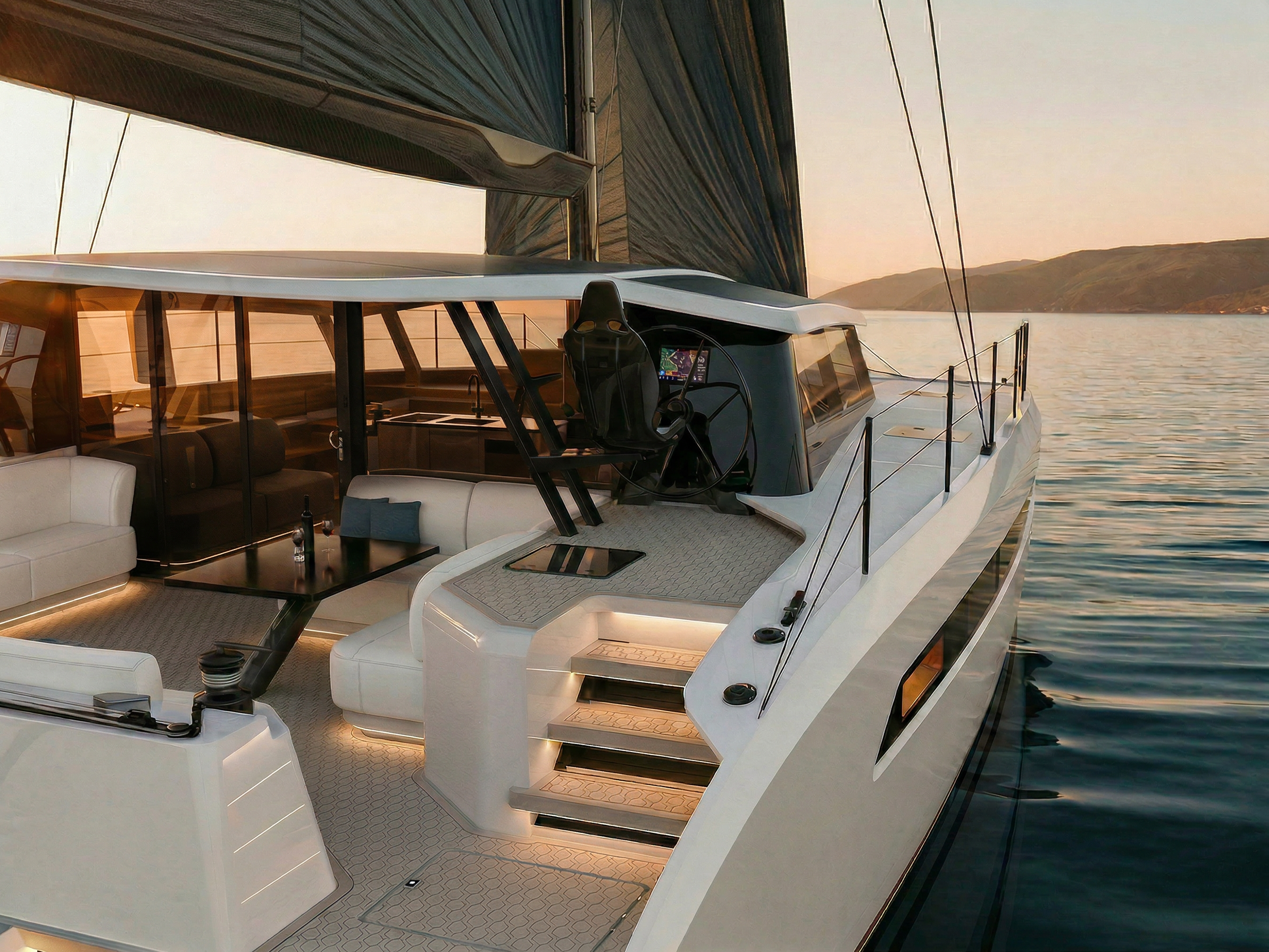 Panther 56 starboard cockpit