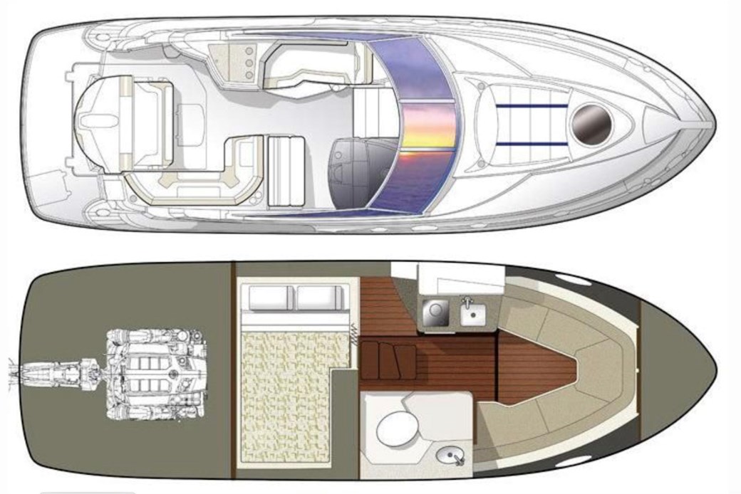 Monterey 295 Sports Yacht Layout