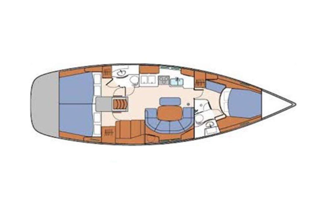 Beneteau Oceanis 423 Clipper - Layout
3 Cabins 2 Heads