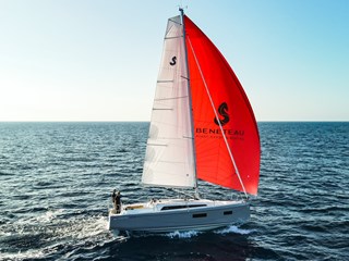 ew Beneteau Oceanis 34.1 Ancasta sailing with spinnaker